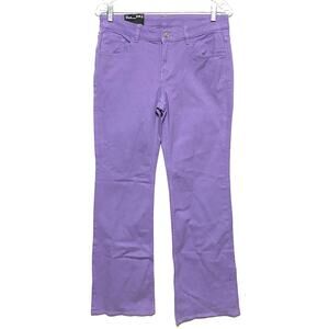 H&M Purple Pastel Jeans Flare Low Waist Denim Womens 8 Stretch Spring Boho NWT